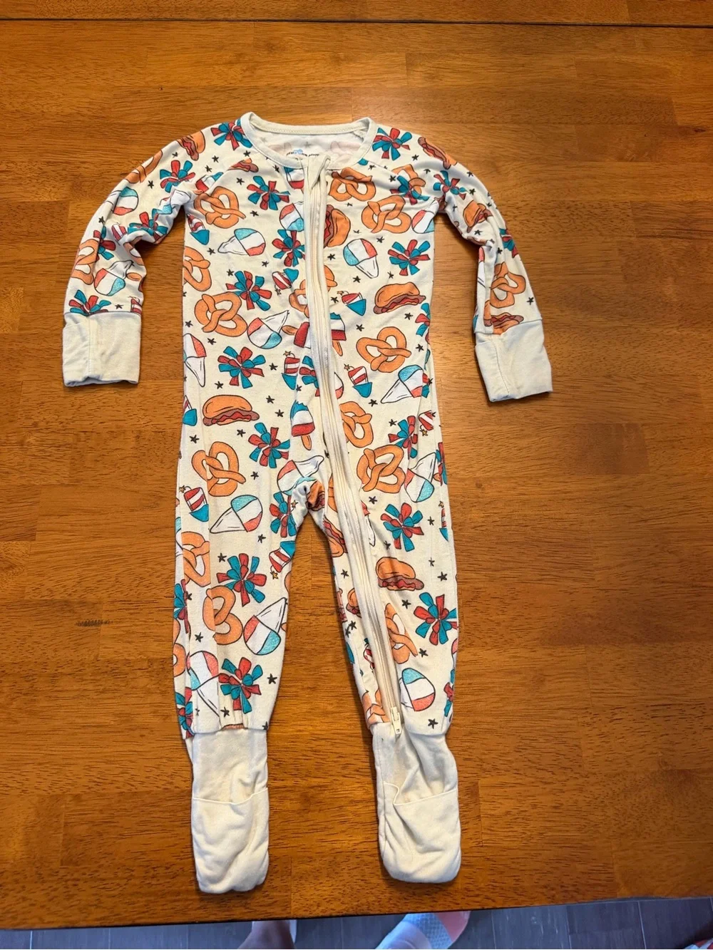 Little One Shop 6-12 Months Pretzel Patriotic Bamboo Zippie Zippy Pajamas